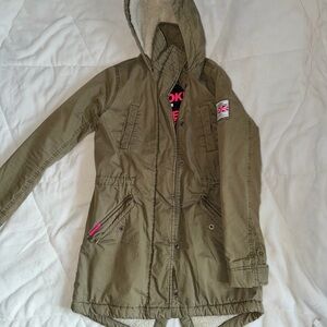 Superdry Olive Green Hooded Parka Coat